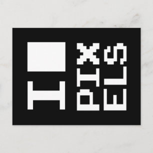 Cartão Postal Adoro Pixels, design de geek, arte de pixel