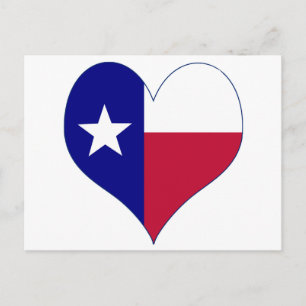 Cartão Postal Adoro Texas Flag Heart