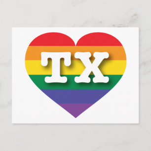 Cartão Postal Adoro Texas Rainbow Heart