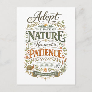 Cartão Postal "Adote o Ritmo da Natureza" -- Citação de Emerson