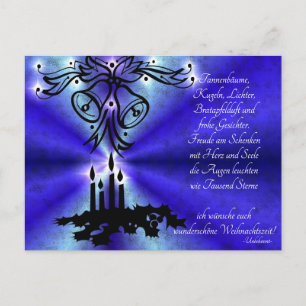 Cartão Postal Advento, Natal, poema em alemão