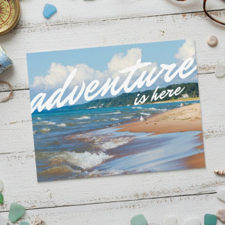 Cartão Postal Adventure Está Aqui - No Norte De Michigan