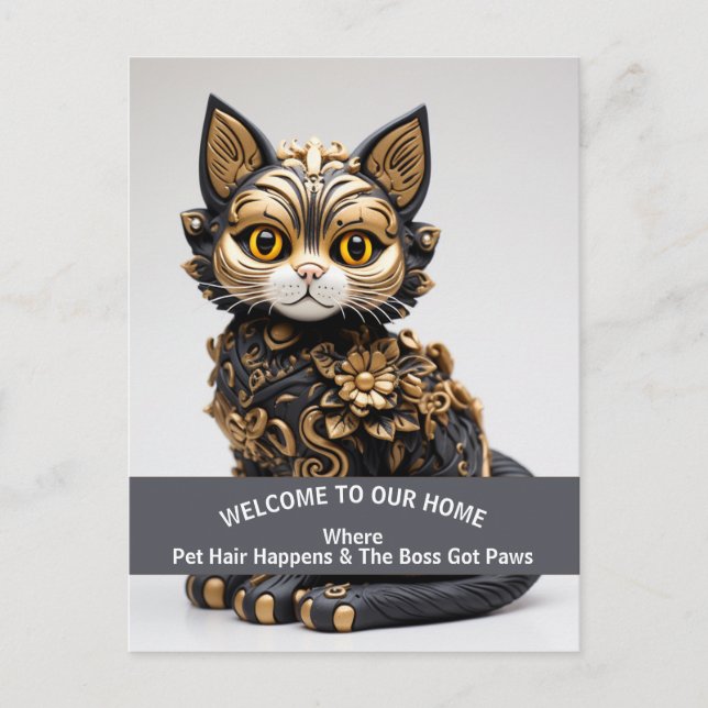 Cartão Postal Advertência amigável para os animais de estimação  (Frente)