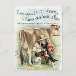 Cartão Postal Advertência aos produtores de leite de Vintage