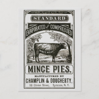 Cartão Postal Advertido legal da tarte de carne vitoriana
