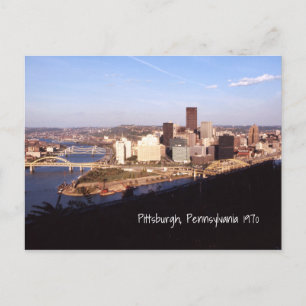 Cartão Postal Aerial Pittsburgh Pennsylvania City & Bridges 1970