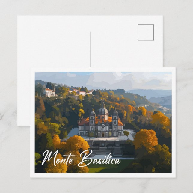 Cartão Postal Aerial View Monte Basilica Firenze Itália Viagem (Frente/Verso)