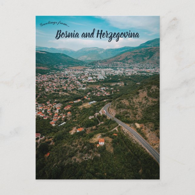 Cartão Postal Aerial View of Mostar Bosnia and Herzegovina  (Frente)