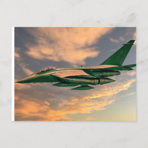 Cartão Postal Aeronave de Jato de Luz Verde
