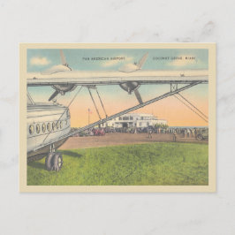 Cartão Postal Aeroporto Vintage Coconut Grove Miami Flórida, 40