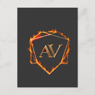 Cartão Postal AETHER VANGUARD - Logotipo AV Pedra Forma Streetwe