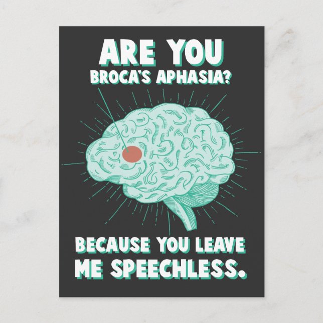 Cartão Postal Afasia Expressiva Psicologia Deficiência Linguagem (Frente)
