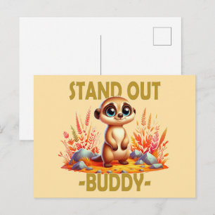 Cartão Postal Afaste-se, amigo. Cartoon de Suricate Meerkat