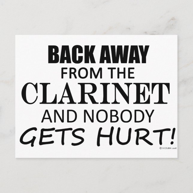 Cartão Postal Afastem-Se Do Clarinet (Frente)