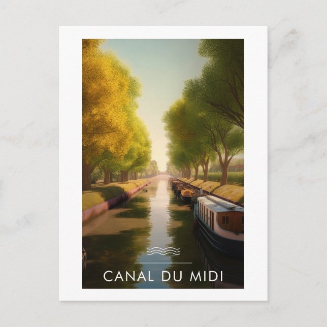 Cartão Postal Affiche Canal du midi - France - illustration (Frente)