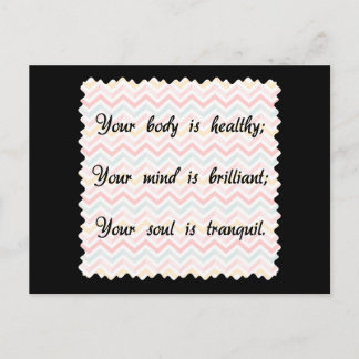 Cartão Postal Afirmação da alma da mente do corpo