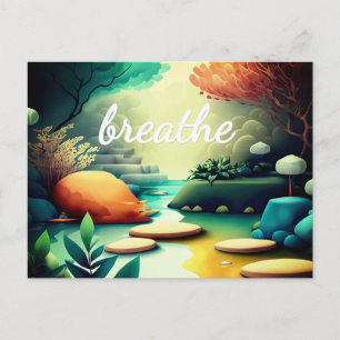 Cartão Postal Afirmação de Abundância da Lei da Atração do Feng 