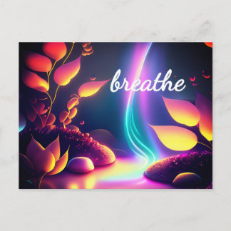 Cartão Postal Afirmação de Abundância da Lei da Atração Reiki