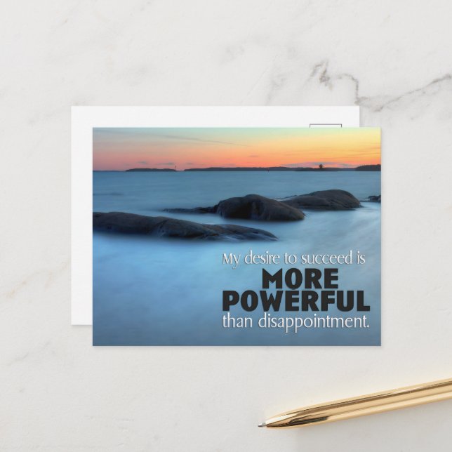 Cartão Postal Afirmação de Motivação "Desejo ter Êxito" (Frente/Verso In Situ)