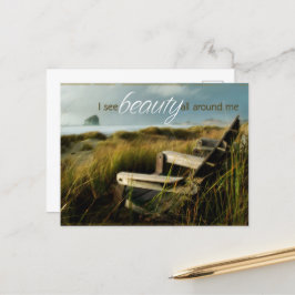 Cartão Postal Afirmação de Motivação "Eu vejo beleza"
