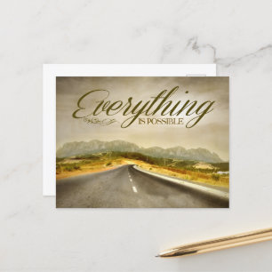 Cartão Postal Afirmação de Motivação "Tudo é possível"