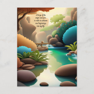 Cartão Postal Afirmação Positiva Que Deixa Ir Dor E Raiva