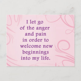 Cartão Postal Afirmação Positiva Que Deixa Ir Dor E Raiva
