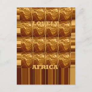 Cartão Postal África adorável mapeia designs cores de Ouro.pn