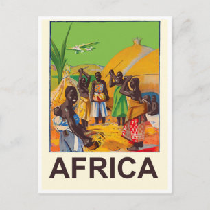 Cartão Postal África, aldeia tradicional africana