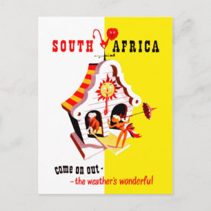 Cartão Postal África do Sul, indicador de tempo maravilhoso, vin