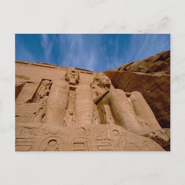 Cartão Postal África, Egito, Abu Simbel, Ramses II e (Frente)