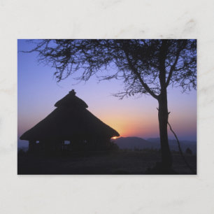 Cartão Postal África, Etiópia, Região do Rio Omo, Sunset over