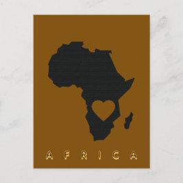 Cartão Postal Africa Heart Map Postcard
