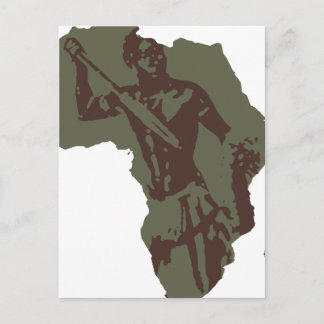Cartão Postal África Mapeia Trabalho de arte do Guerreiro Africa