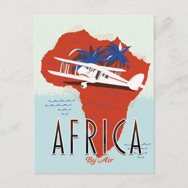 Cartão Postal África por poster de viagens Aéreo (Frente)