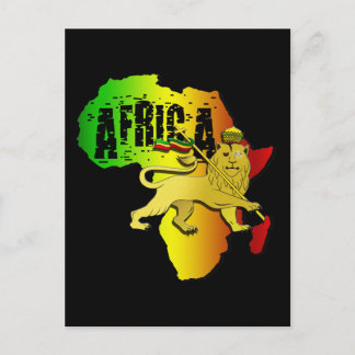 Cartão Postal África Reggae Rasta Africano Continente Judah Lion