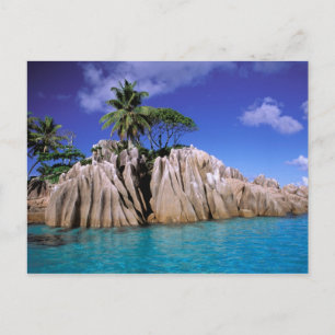 Cartão Postal África, Seychelles, Ilha La Digue. Granito