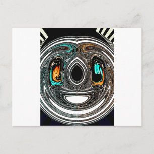 Cartão Postal African Ethnic Doodle Zebra texturou Art Impressão