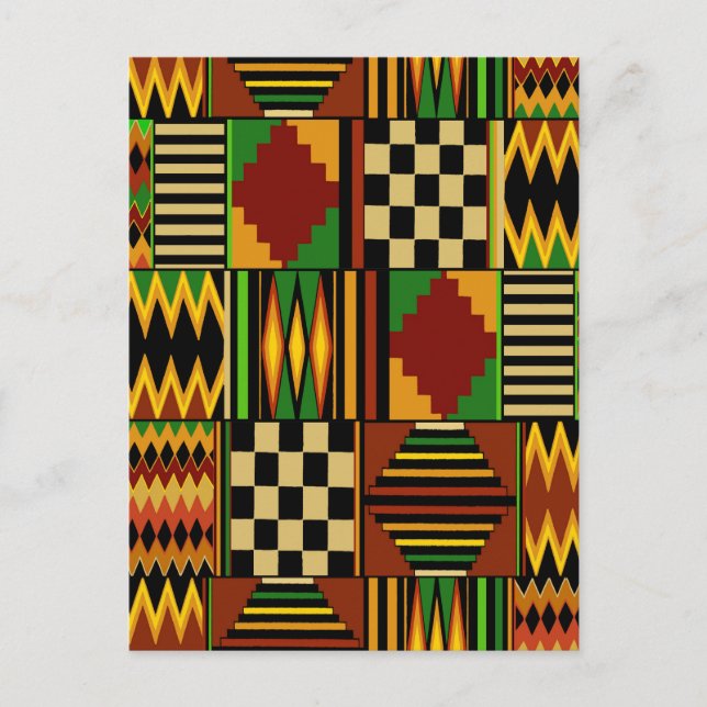 Cartão Postal African Royal Kente Cloth Design (Frente)