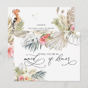 Cartão Postal African Safari Floral Seja Minha Dama de Honra