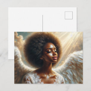 Cartão Postal Afro Angel em Luz - Mulher Negra Eetérea