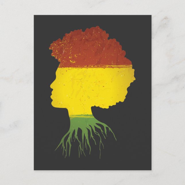 Cartão Postal Afro Black Girl African American Roots Diva (Frente)