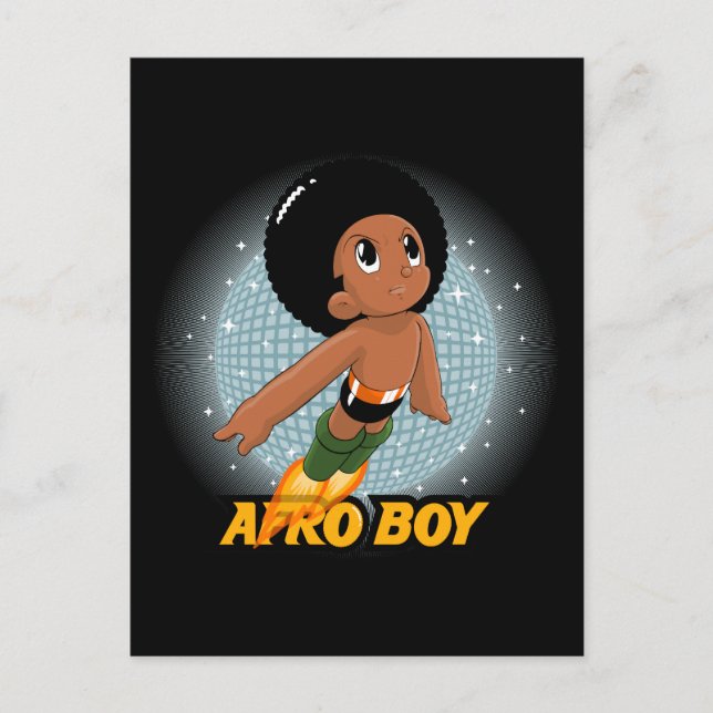 Cartão Postal Afro Boy (Frente)