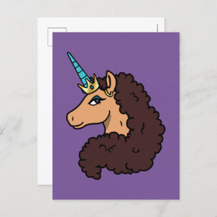 Cartão Postal Afro Unicorn   Divino