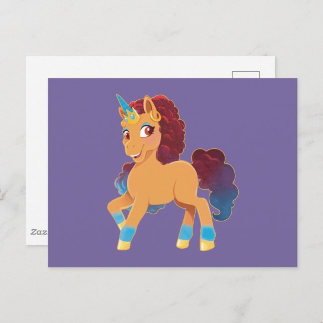Cartão Postal Afro Unicorn | Divino Prancing (Frente/Verso)