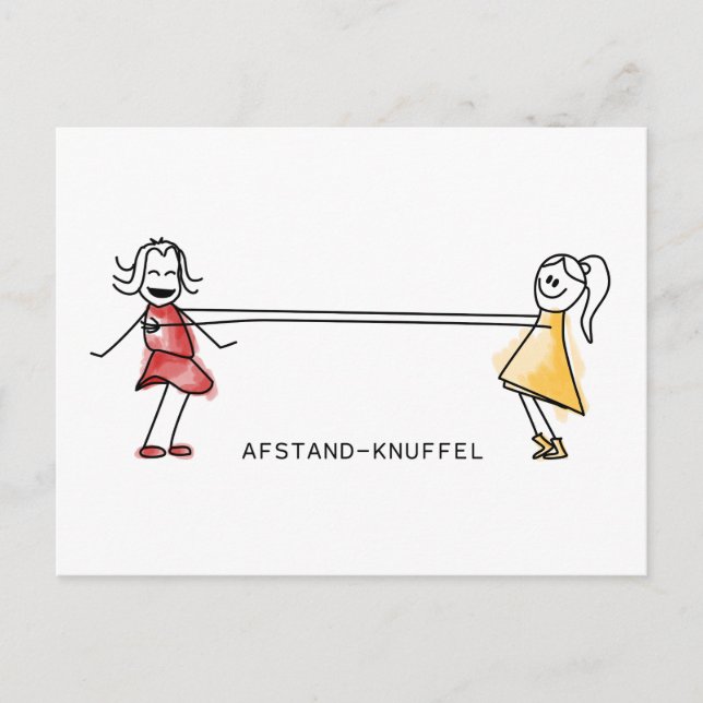 Cartão Postal Afstand-Knuffel (Frente)