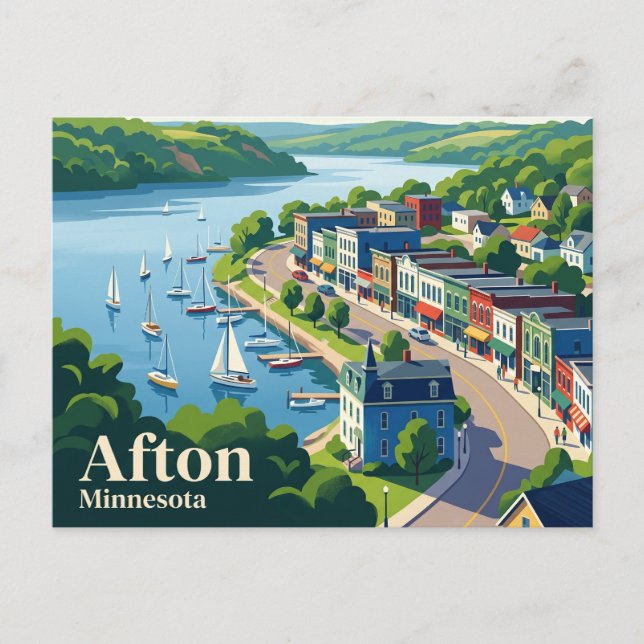Cartão Postal Afton EUA (Frente)