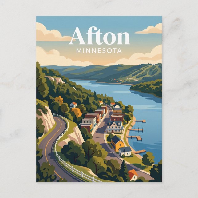 Cartão Postal Afton EUA (Frente)