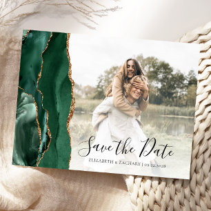 Cartão Postal Ágata Verde Esmeralda Foto Personalizada Salve o D