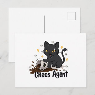 Cartão Postal Agente do Caos Gato Preto